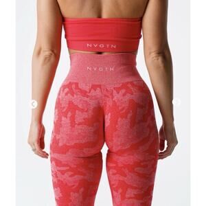 NWT NVGTN Candy Apple Camo Seamless Leggings •S• Pink Thick Waistband